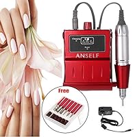 Anself Electric Nail Drill Machine Portable Acrylic Nail Polisher Pedicure & Manicure Kit Rechargeable