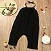 Franterd Baby Girls Straps Rompers, Kid Jumpsuits Piece Pants Clothing (Black 2, 0-12M)