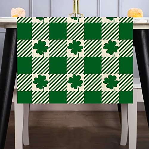 St Particks Day Table Runner 13 inch * 72 inch Green Spring Lucky Charm Shamrock 2023 Rustic Narural Kitchen Dining Table Linen Decoration Party Accessory (Floral)