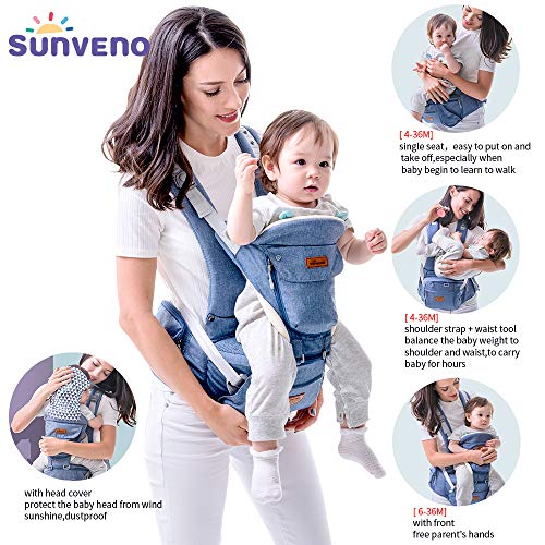 image for SUNVENO Baby Hip Seat Ergonomic Baby Carrier 3in1 Baby Hipseat for Out