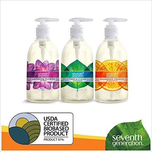 Seventh Generation Hand Wash, Mandarin Orange & Grapefruit , 12 Fl Oz, (Pack of 8)