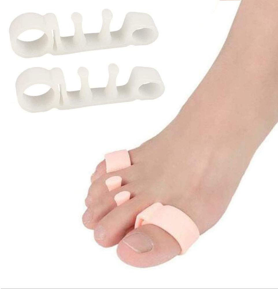 YJZ 2 Pair New Orthopedic Bunion Corrector 2.0 Toe Separators Elastic Straighteners Spacers (White)
