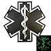 Glow Dark ACU Black EMS EMT Medic Paramedic Star of Life Morale Tactical PVC Touch Fastener Patch