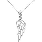 Religious Jewelry Certified 925 Sterling Silver Guardian Angel Filigree Wing Pendant Necklace
