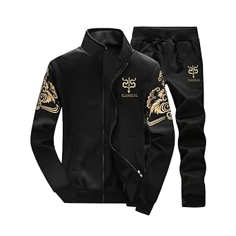 Manadlian Herren Herbst Winter Verdicken Sweatshirt Oberteile Hosen-Sets Sportkleidung Trainingsanzug