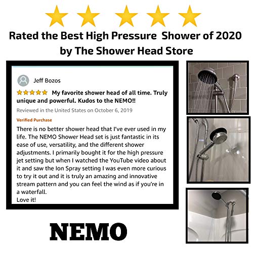 Nemo Korea Best High Pressure Hand Held Shower Head With Hose Holder Chrome Black Unrestricted Flow Increases Low Water Pressure 4 Function Showerhead Ionic Rainfall Massage Mist Pricepulse