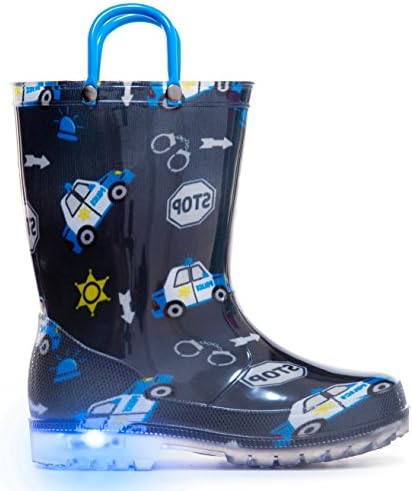 MOFEVER Toddler Kids Light up Wellies Wellingtons Rain Boots