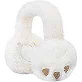 POMIJIAN Kids Winter Ear Muffs Fuzzy Foldable Earmuffs Girls Soft Fluffy Ear Warmer Boys Toddler Cute Ear Cover for Cold