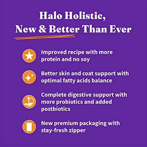 HALO HOLISTIC SMALL BREED DOG FOOD, CAGE FREE CHICKEN & SWEET POTATO RECIPE, GRAIN FREE DRY DOG FOOD, COMPLETE DIGESTIVE HEALTH, 3.5 LB BAG