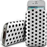 N4U Online White Polka Dot Premium Pu Leather Pull