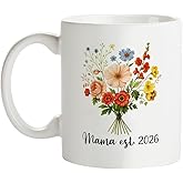 Fatbaby Mama Est 2026 Mug, Mother's Day Gift for New Mom, Baby Shower Gifts, Pregnancy Gift For Women Coworker Friends, Mom Cup 11 OZ