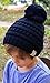 Funky Junque Soft and Warm Cable Knit Girls Winter Hat Beanie with Pom Pom, 100% Acrylic Toddler Snow Hat Ages 1-4 - Navy Blue