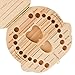 Austor Baby Teeth Box Wooden Tooth Album Keepsake Souvenir Box Organizer for Girl