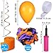 Supla Halloween Party Decoration Supplies Paper Streamers Backdrop Orange Purple Black Halloween Latex Balloons Bulk Twirly Whirlys Hand Inflator Pump for Halloween Festival Holiday