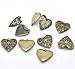 Cafurty 2 Pack Antique Bronze Heart Photo Locket Charm Pendant Filigree
