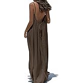 Womens Summer Casual Sleeveless Backless Cami Sundress 2026 Vacation House Dress