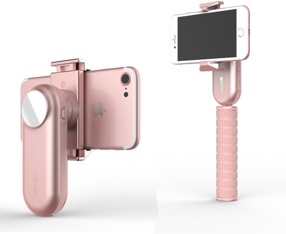 Wewow Fancy Portable Smartphone Gimbal stabilizer with Supplementary Light and Handle (Rose Gold)
