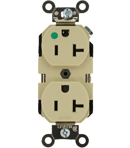 Leviton 20A 125V Krankenhaus-Steckdose – Schwerlast, Selbst Erdung, Für Notfallstromkreise & Pädiatrische Bereiche