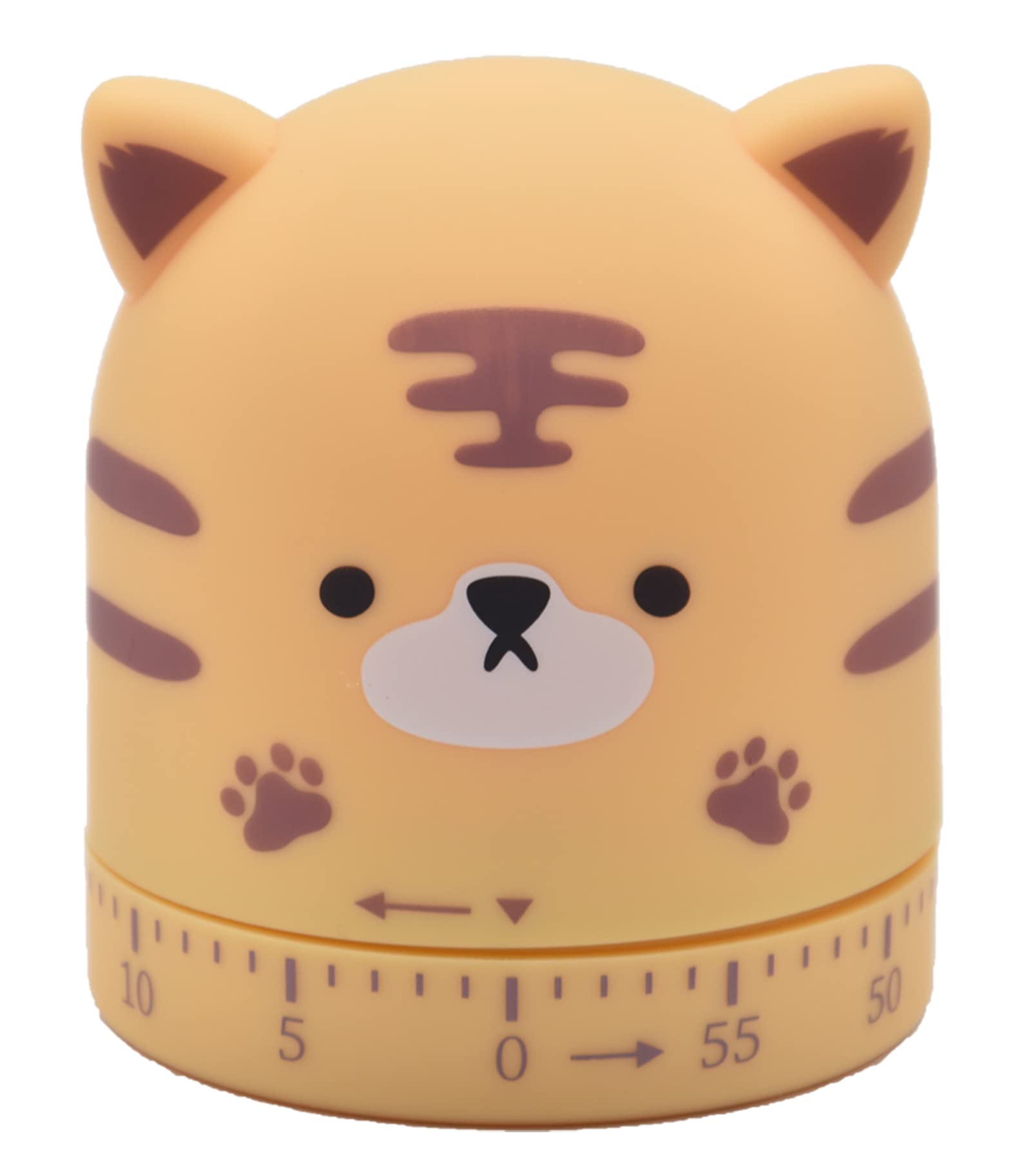 Ranvi Cute Tiger Shaped Time Manager Mechanical Kitchen Timer for Kitchen, Study, Daily (Yellow)