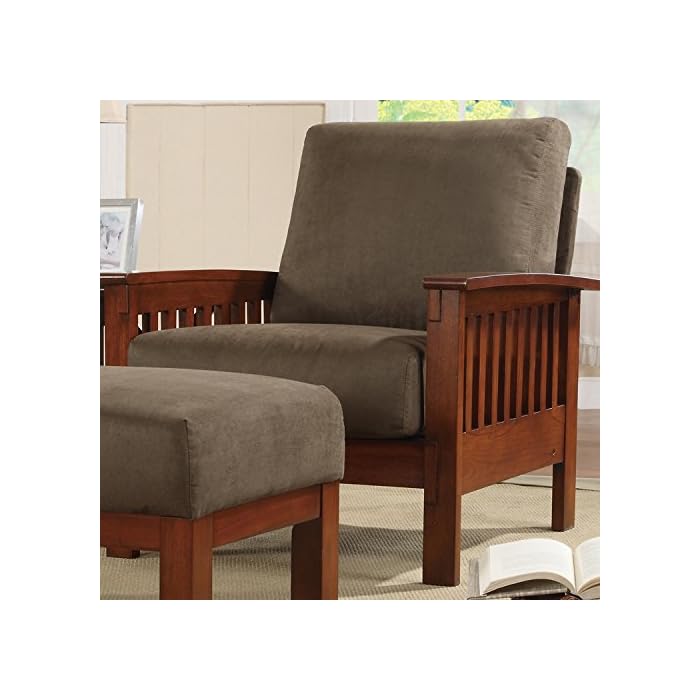Metro Shop TRIBECCA HOME Hills MissionStyle Oak and Olive Microfiber