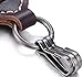 Leather Keychain For Men, Single Letter Alphabet with Easy Clasp - M - Rich Brown - One Size