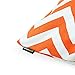 Lavievert 20 X 20 Inch Decorative Cotton Canvas Square Throw Pillow Cover Cushion Case Handmade White and Orange Chevron Stripe Toss Pillowcase with Hidden Zipper Closure (for Living Room, Sofa, Etc)
