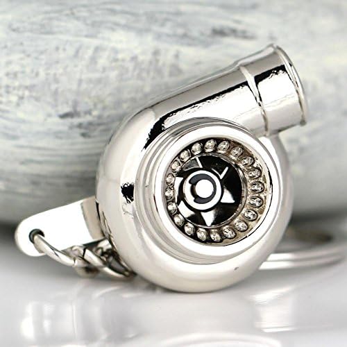 TunerGear Turbo Turbocharger Turbine Keychain Keyring Key Chain Ring (Silver)
