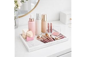 Bathroom Vanity Tray, Made of Rubber, 8×4 inches Resin Kitchen Sink Tray, Bathroom countertop Organizer Tray for soap Box, Pe