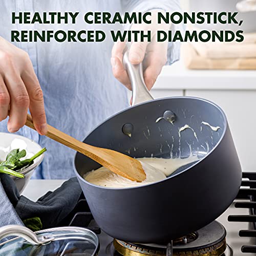 GreenPan Lima Hard Anodized Healthy Ceramic Nonstick 1QT and 2QT