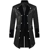 TZMAPU Men's Steampunk Vintage Long Tailcoat Jacket Gothic Victorian Coat Costume