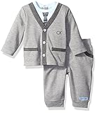 Calvin Klein Baby Cardigan with Pants Set, Gray, 18 Months
