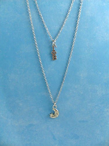 Gamma Phi Beta Lavaliere Crescent Moon Greek Letter Double Chain Layered Sorority Charm Necklace OFFICIALLY LICENSED PRODUCT