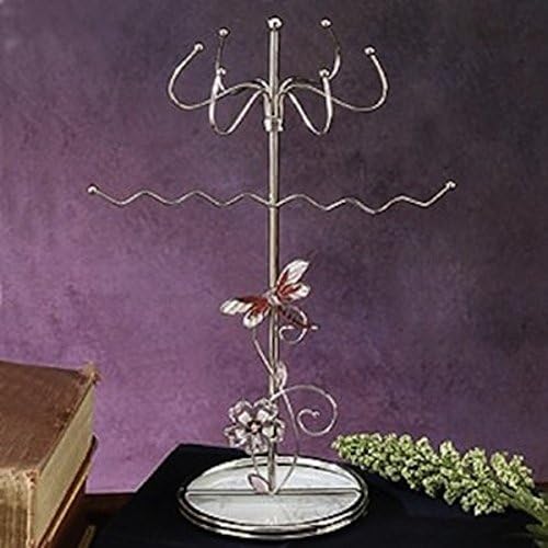 Artico SS-A-51917 Metallic Earring Rack with Flaming Dragonfly
