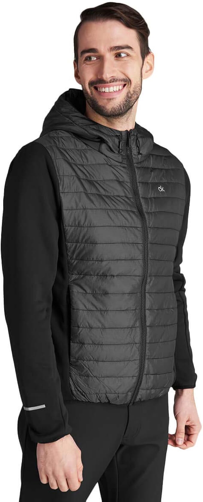Calvin Klein Mens Wrangell Hooded Hybrid Insulated Stretch Light Jacket : Amazon.co.uk: Clothing