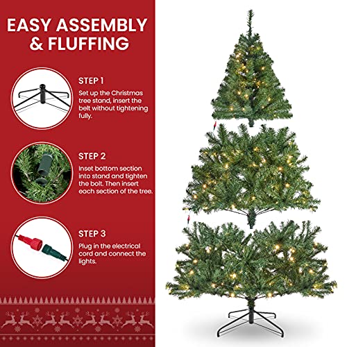 WBHome 6FT Prelit Pre Decorated Artificial Christmas Tree with