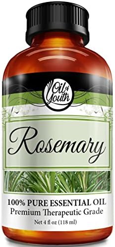 Oil of Youth Rosemary Essential Oil Pure Best Therapeutic Grade, Large, 4 Fluid Ounce