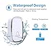 Wireless Doorbell, Waterproof Chime Kit Operating at 1000ft with 1 Push Button Transmitter（Battery included）and 2 plug-in Receivers,36 Chimes, No Batteries Required for Receivers, (White)