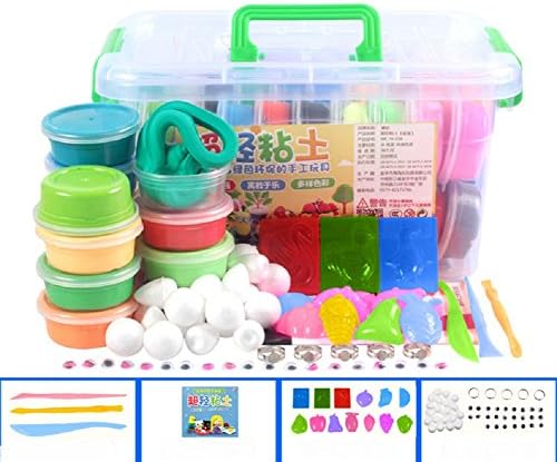 Children's Art Clays Plasticine with Tool,Mould,Internal and External Plastic Box 36 Various Colors