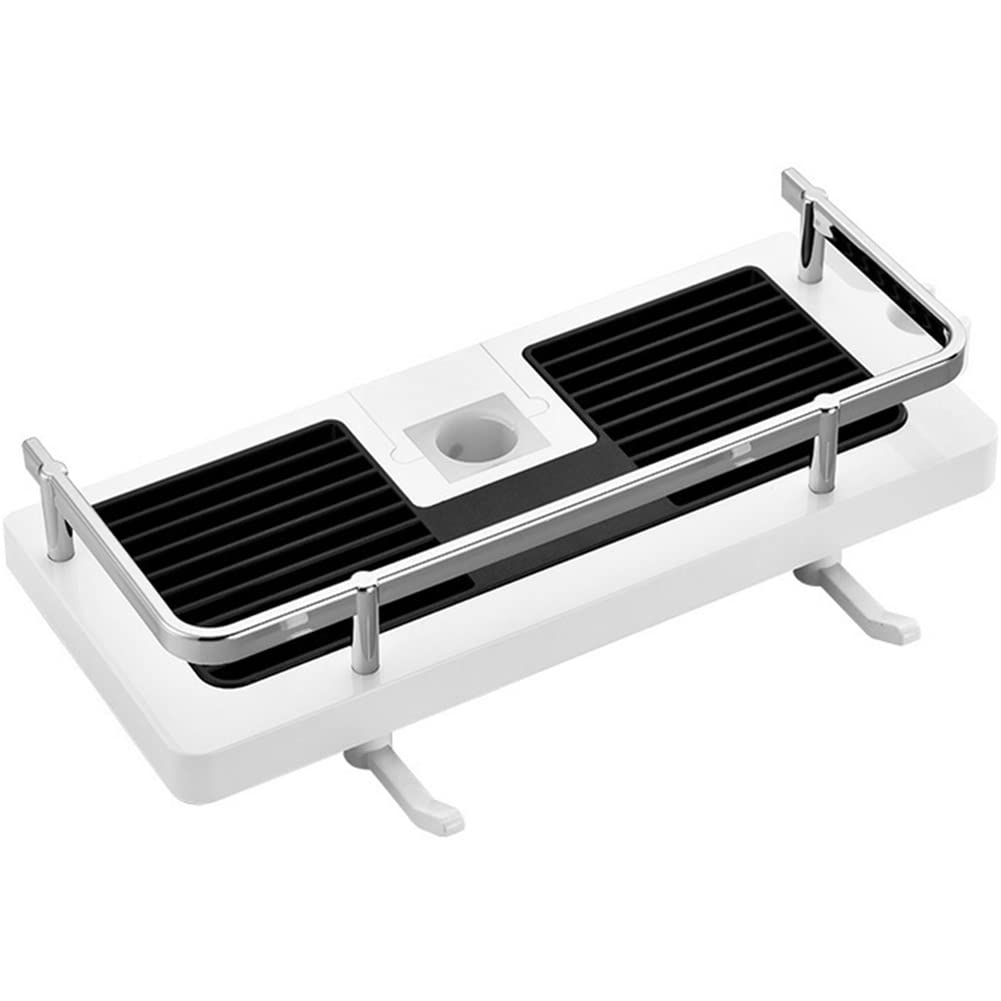 Srrrwunti 1 Pcs Shower Storage Holder Bathroom Shelf Pole Shelve Shampoo Tray Stand No Drilling Lifting Rod Shower Head Holder Organizer