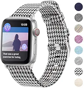 Fabric Woven Straps Compatible with Apple Watch Bands 38mm 40mm 42mm 44mm Series SE/6/5/4/3/2/1 Woven Nylon Replacement iwatch Band Wristbands for Men Women LC84001 (38mm/40mm,Color9)