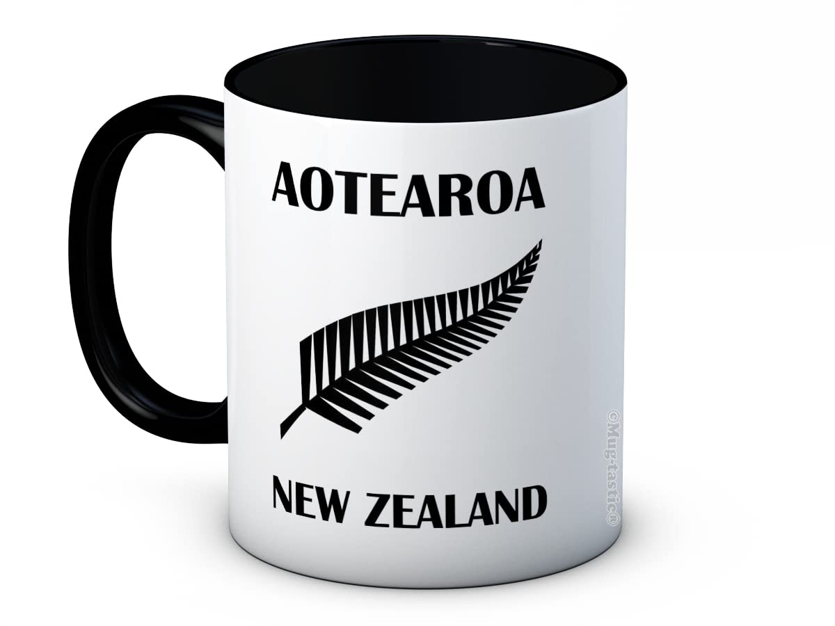 Aotearoa New Zealand NZ Silver Fern - Kiwi Cricket Rugby Sports - Ceramic Coffee Mug