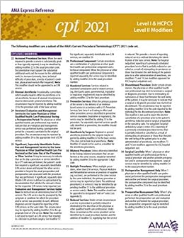 Amazon Com Level I Hcpcs Level Ii Modifiers Cpt 2021 Express Reference Coding Card 9781640161139 American Medical Association Books