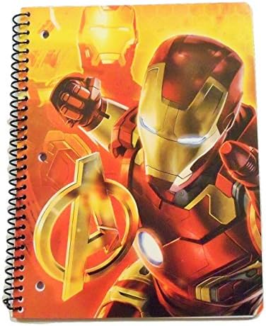 Marvel the Avengers Age of Ultron Wide Ruled Spiral Notebook ~ Iron Packed Punch (8" x 10.5"; 70 Sheets, 140 Pages)