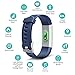 Kybeco Fitness Tracker, Elegant Waterproof Heart Rate Monitor Activity Tracker Bluetooth Wearable Wristband Wireless Step Counter Smart Bracelet Watch for Android and iOS Smartphones (Blue)