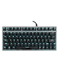 Velocifire TKL78 keyboard de videojuegos mecánico con interruptores marrones Outemu, teclas contra efecto fantasma retroiluminadas led (negro) [idioma español no garantizado]