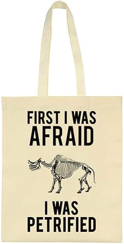 First I Was Afraid I Was Petrified Dinosaur Skeleton Tote Bag Amazon Co Uk Shoes Bags