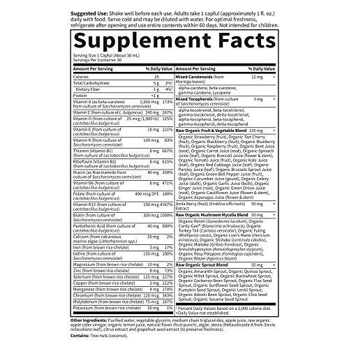 GARDEN OF LIFE MULTIVITAMIN – VITAMIN CODE LIQUID RAW WHOLE FOOD VITAMIN, VEGETARIAN SUPPLEMENT, NO PRESERVATIVES, FRUIT PUNCH, 30 FL OZ