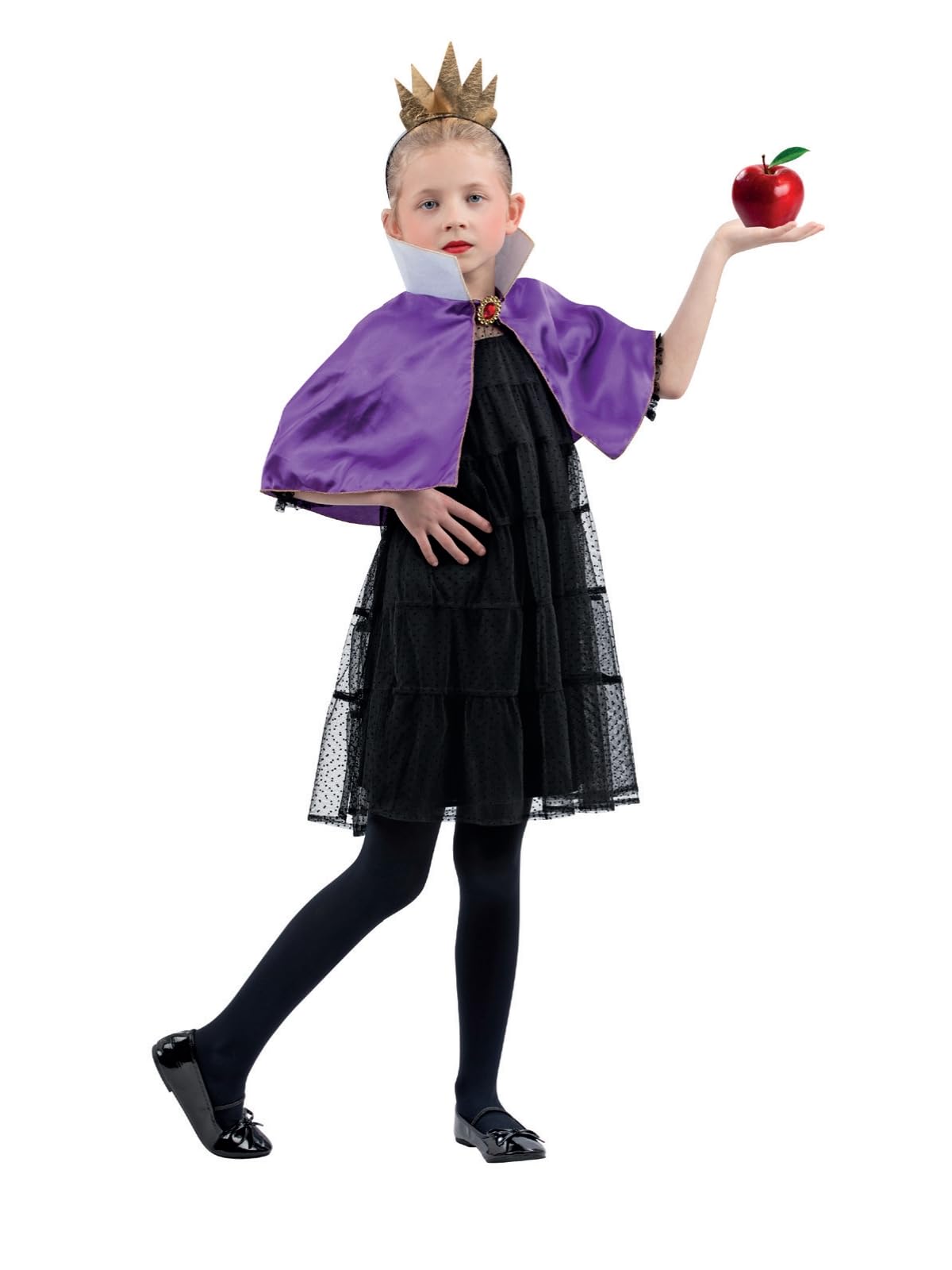 Smiffys Evil Queen Kit Mini Cape & Crown, Halloween Child Fancy Dress, The Queen Dress Up Costumes