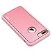 ULAK iPhone 7 Plus Case, Slim Shockproof Flexible TPU Bumper Case Durable Anti-Slip Slim Front and Back Hard Protective Cover for Apple iPhone 7 Plus Rose Gold Bling