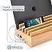 UL Certified 100W 10 Port Bamboo Charging Docking Station for Multiple Device, Quick Charge 3.0, Type C Wood Charger Organizer - Avantree PowerPlant
